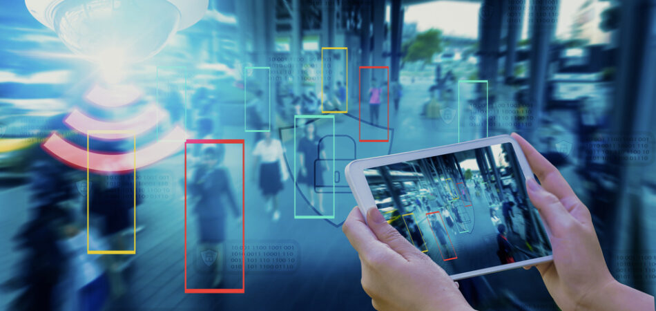 Woman,hand,holding,tablet,to,monitor,safety,and,memorize,people's,information